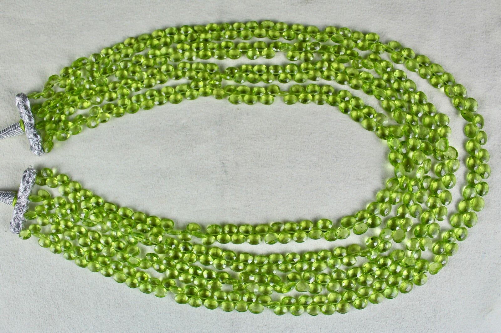 Natural Peridot Beads Teardrop 4 L 521 Ct Green Fine Gemstone Stylish Necklace