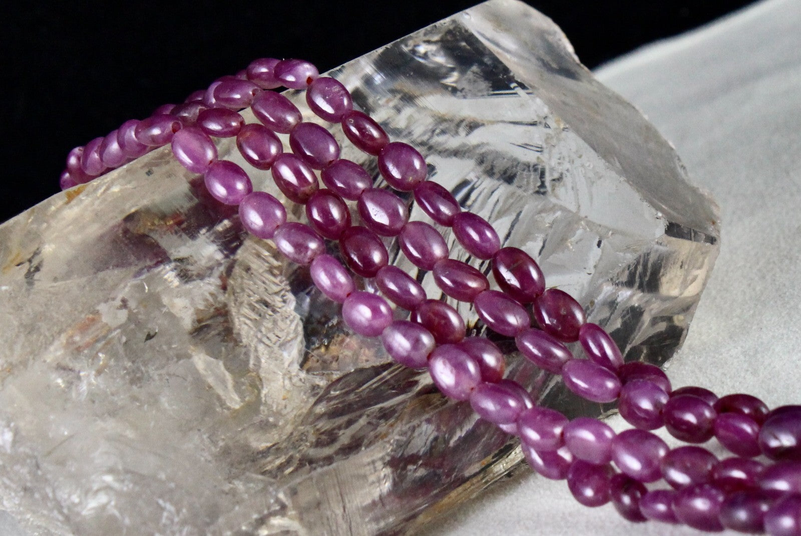 Natural Unheated Ruby Beads Necklace 2 L 212 Ct Gemstone Fashion Jewelry