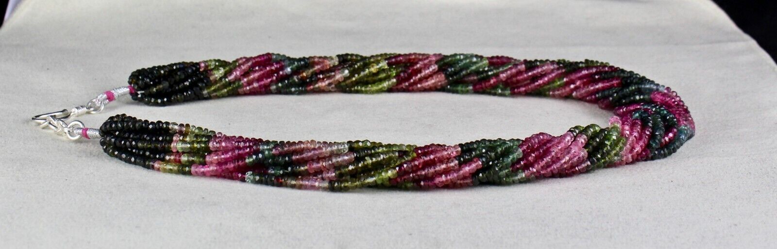 Natural Multi Tourmaline Beads 12 L 560 Ct Faceted Round Gemstone Fine Necklace