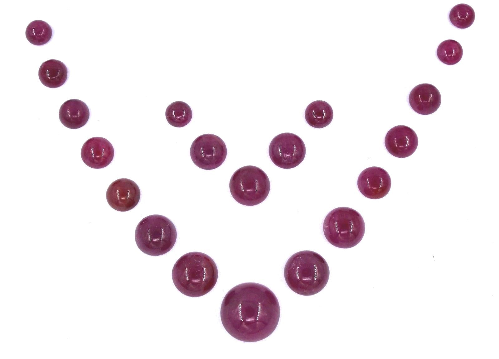 Natural Ruby 113.30 Ct Round Cabochon Loose Gemstone Set