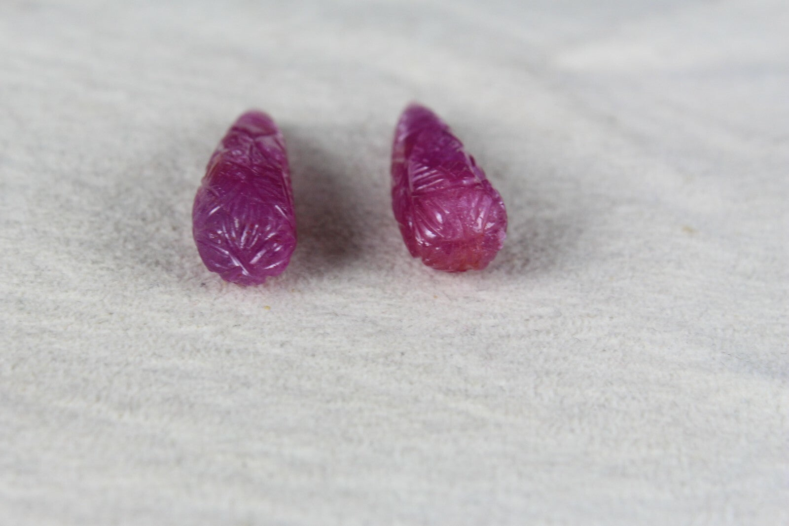 Certified Natural Untreated Ruby Carved Drops 37.58 Carats For Earring