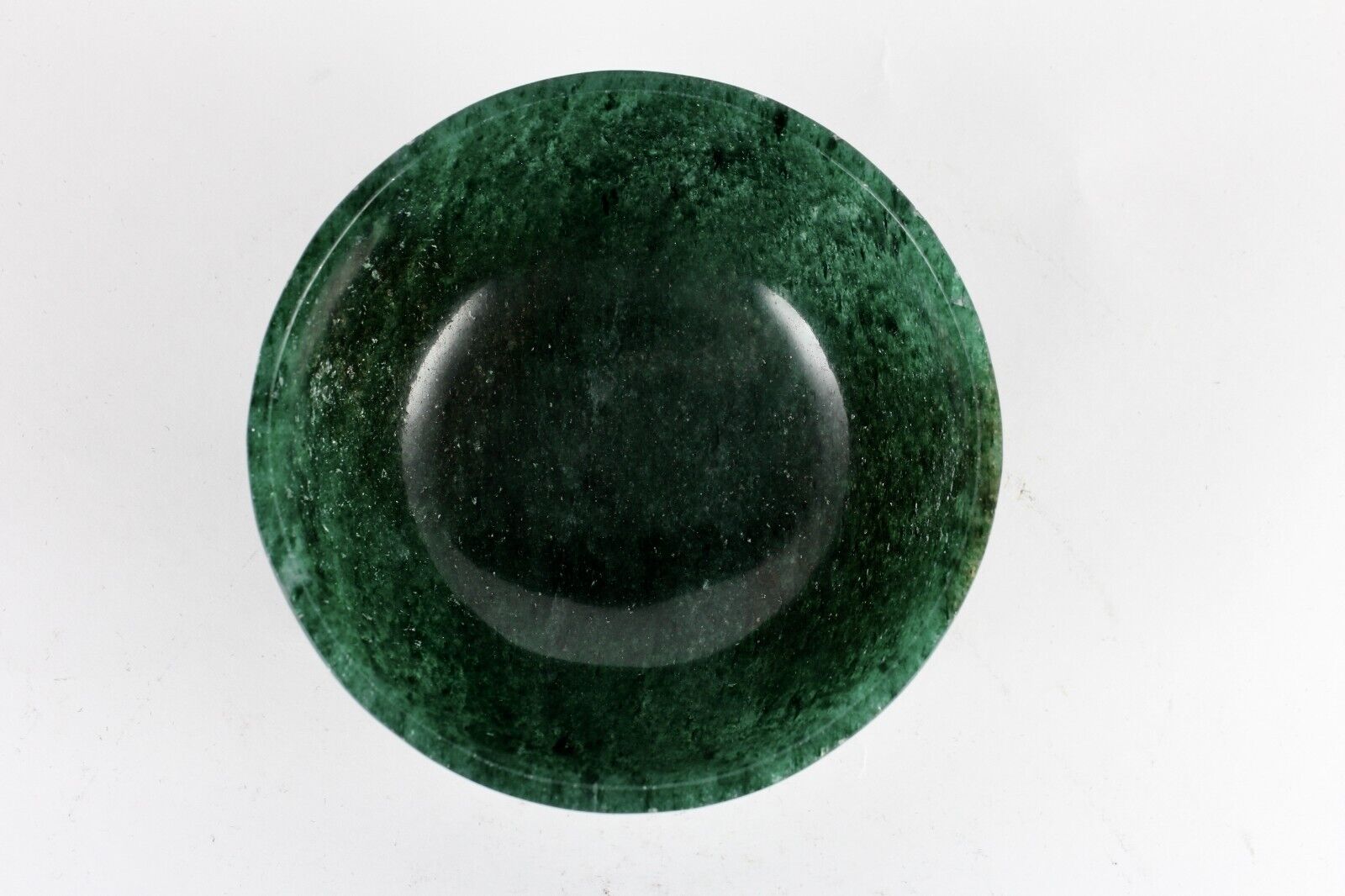 NATURAL GREEN QUARTZ 4 INCH 1325 CARATS CARVED ROUND BOWL FOR HOME DECOR