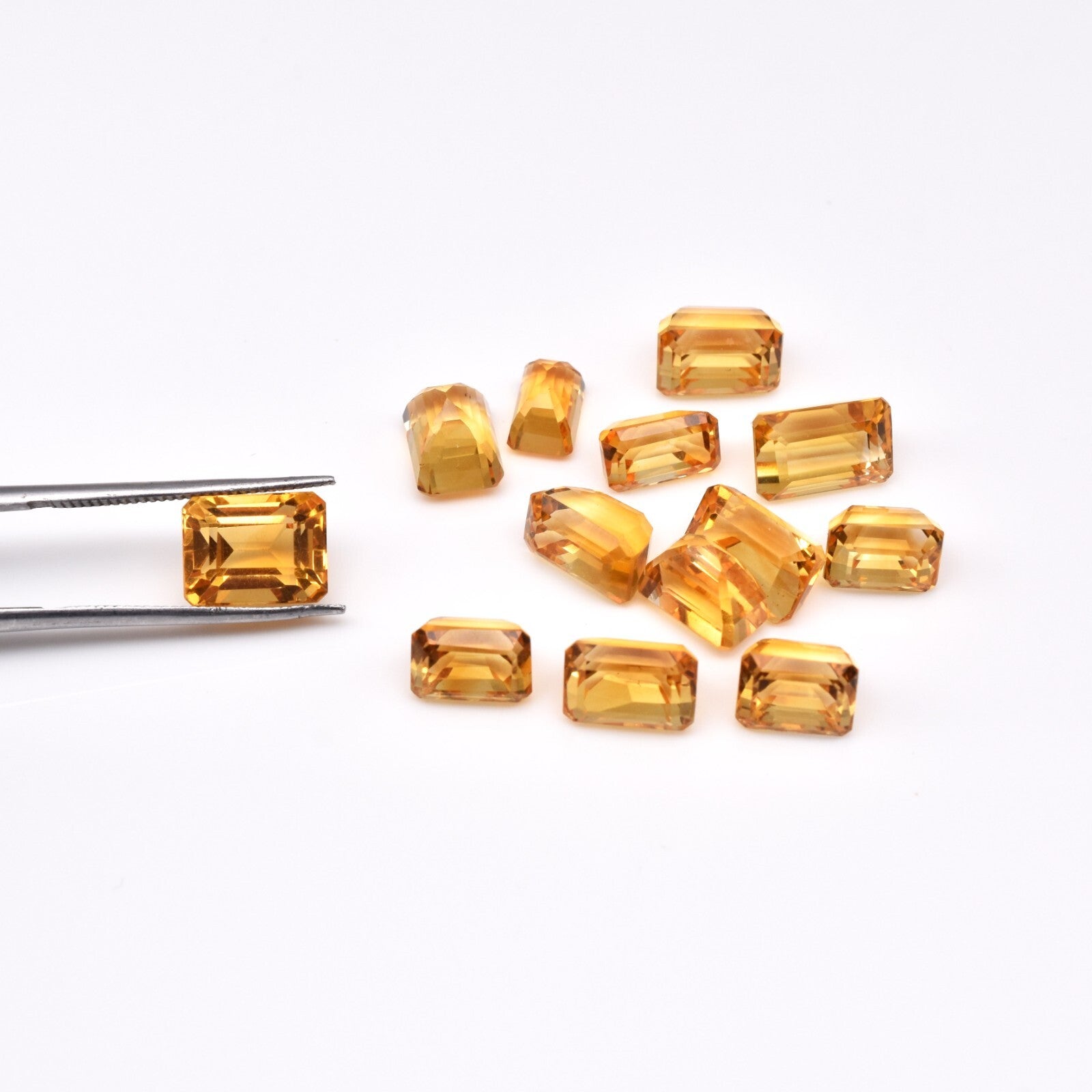 Natural Citrine Octagon Cut 13pc 36.05 Ct Loose Gemstone For Bracelet Set