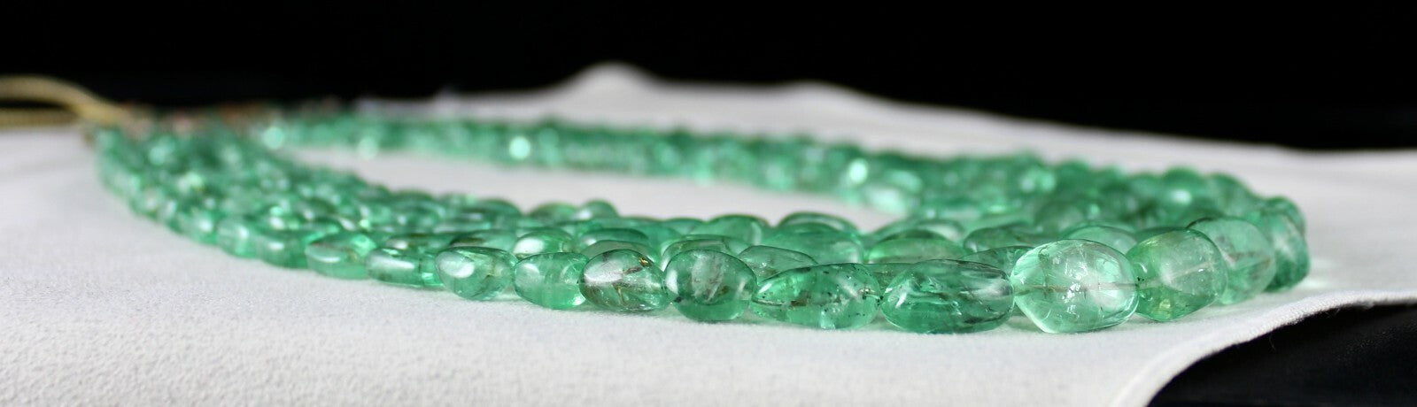 Certified Natural Colombian Emerald Beads 1148ct Necklace For Women