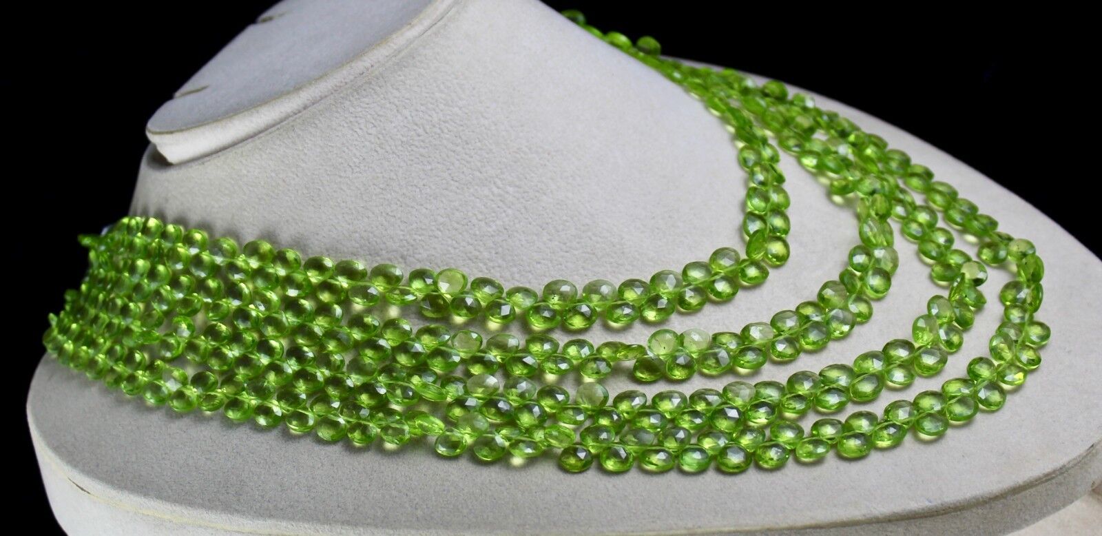 Natural Peridot Beads Teardrop 4 L 521 Ct Green Fine Gemstone Stylish Necklace