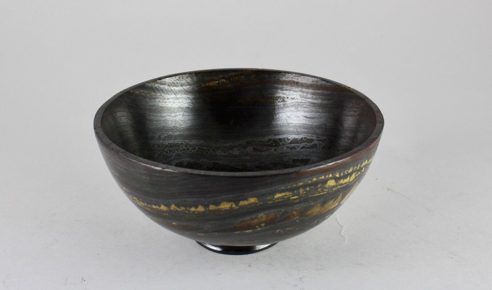 Handcrafted 4.5" Natural Tiger Eye 1565 Ct Gemstone Round Bowl Home Decor