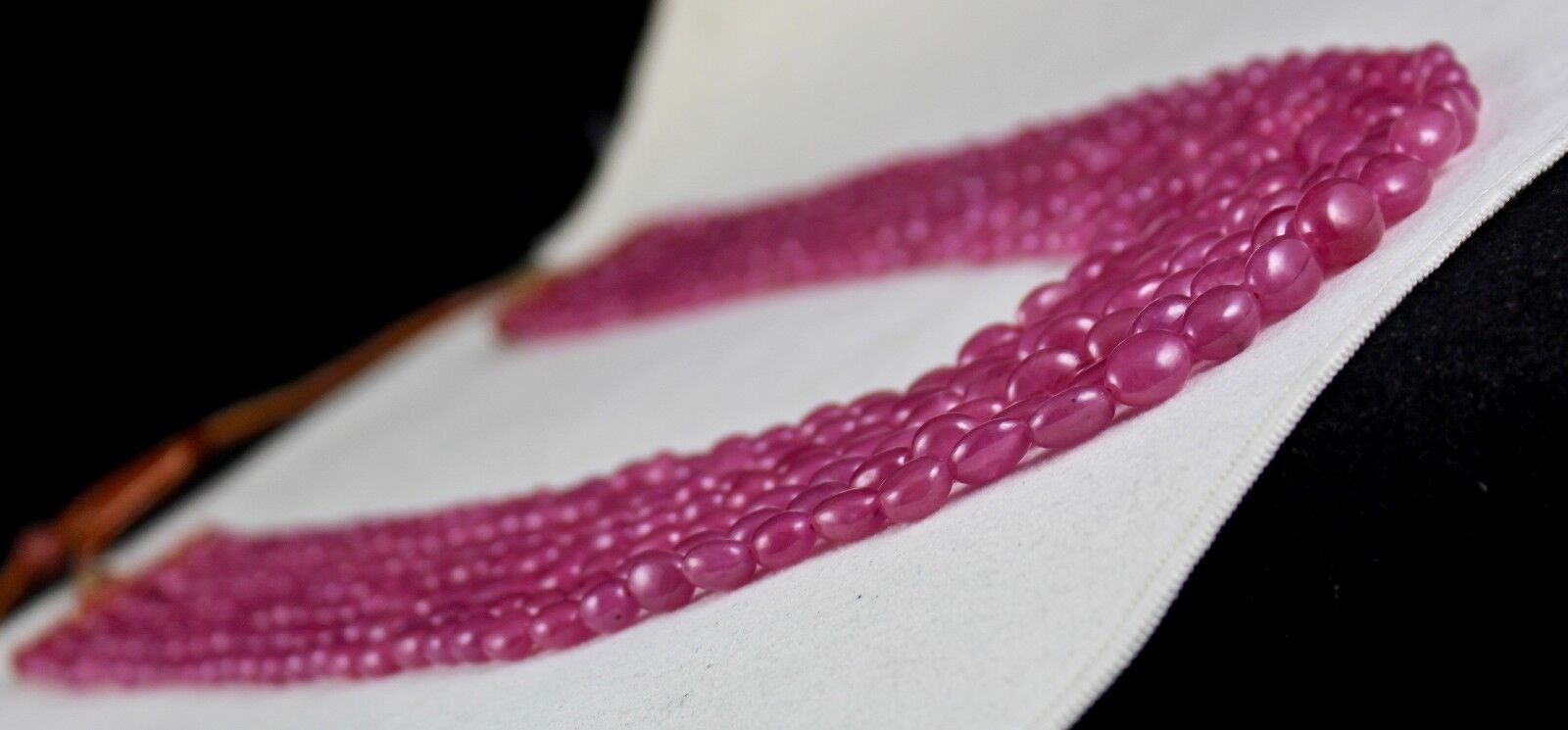NATURAL UNTREATED RUBY LONG BEADS 7 LINE 1028 CARATS LADIES GEMSTONE NECKLACE