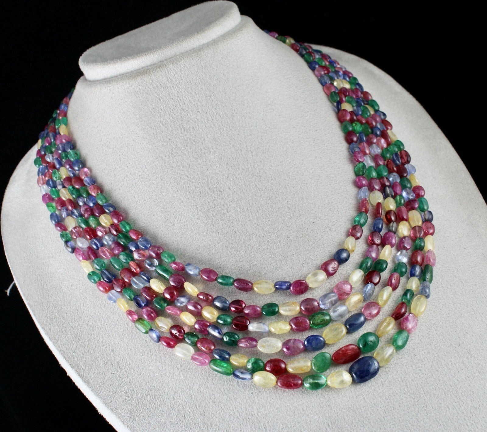 Certified Natural Emerald Ruby 666 Ct Spinel Sapphire Gemstone Finest Necklace