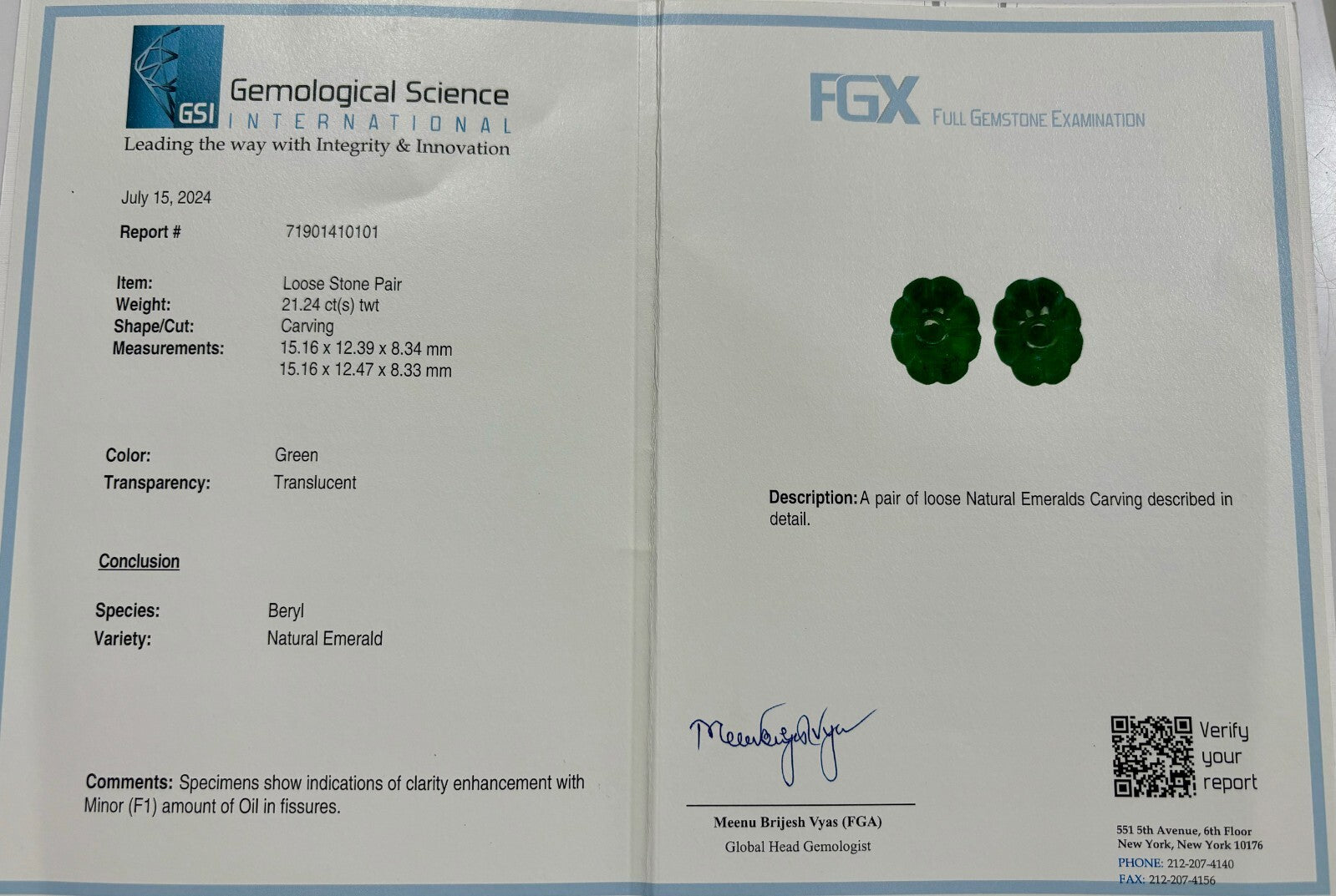 Certified Natural Emerald Flower 21.24 Ct 15x12mm Gemstone Earrings Pair