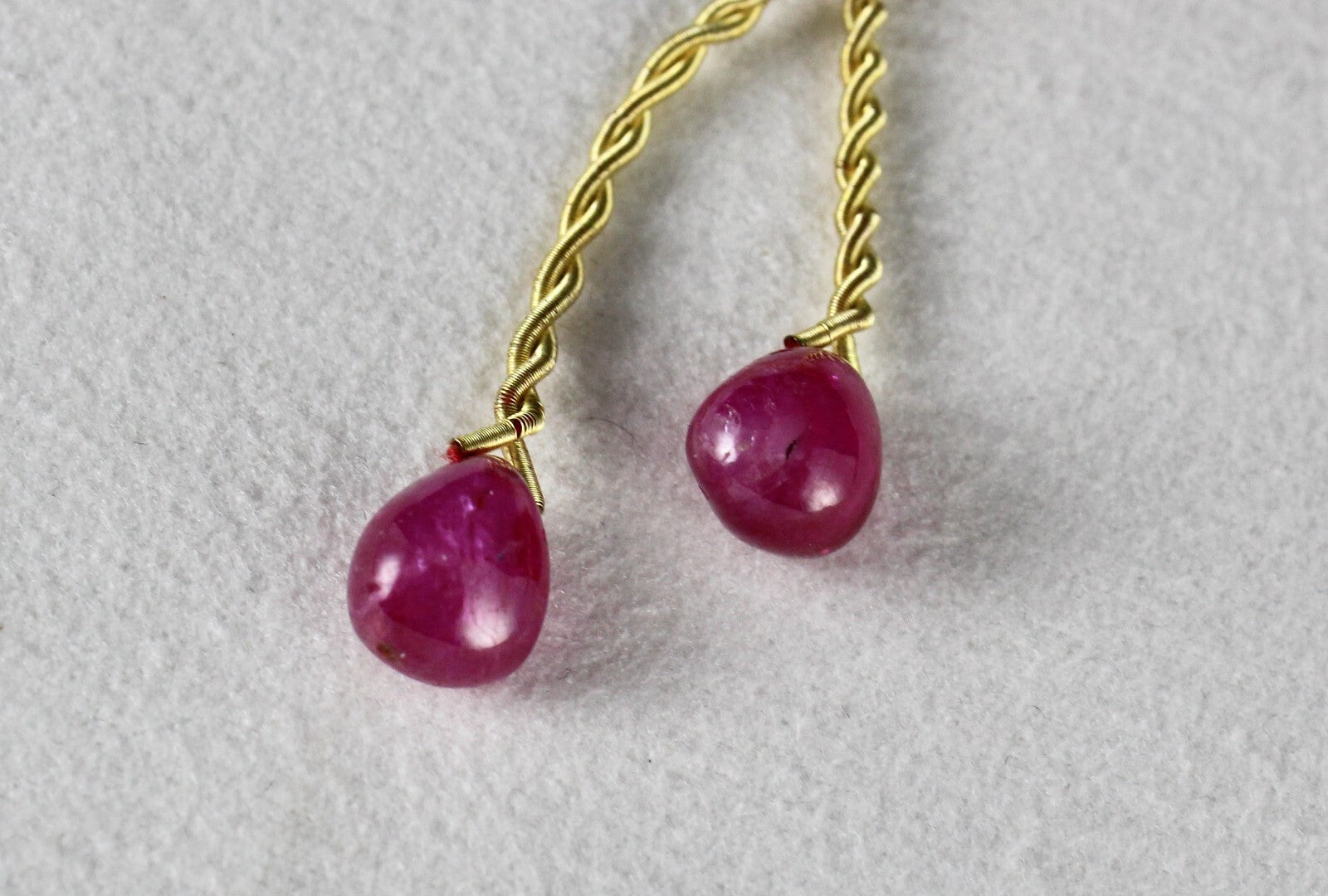 Certified Natural Burma Ruby 12.05 Ct Tear Drop Sterling Silver Drilled Earring