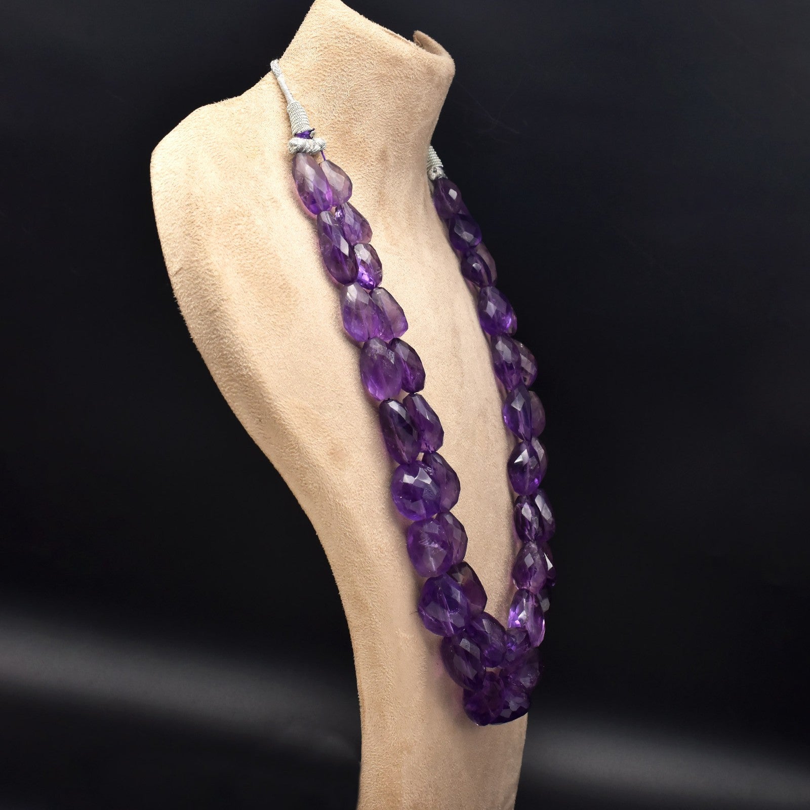 Natural Amethyst Faceted Tumble Beads 1005 Ct Purple Gemstone Fashion Necklace