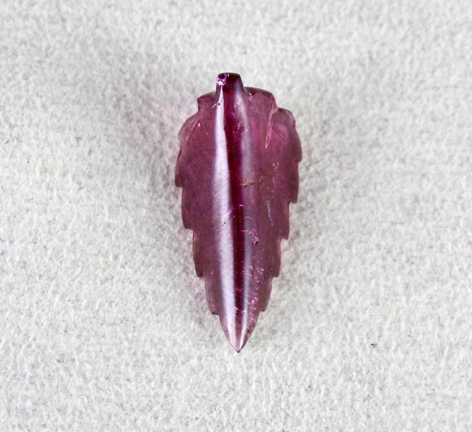 NATURAL PINK TOURMALINE CARVED LEAF 6.92 CT GEMSTONE FOR DESIGNING PENDANT RING
