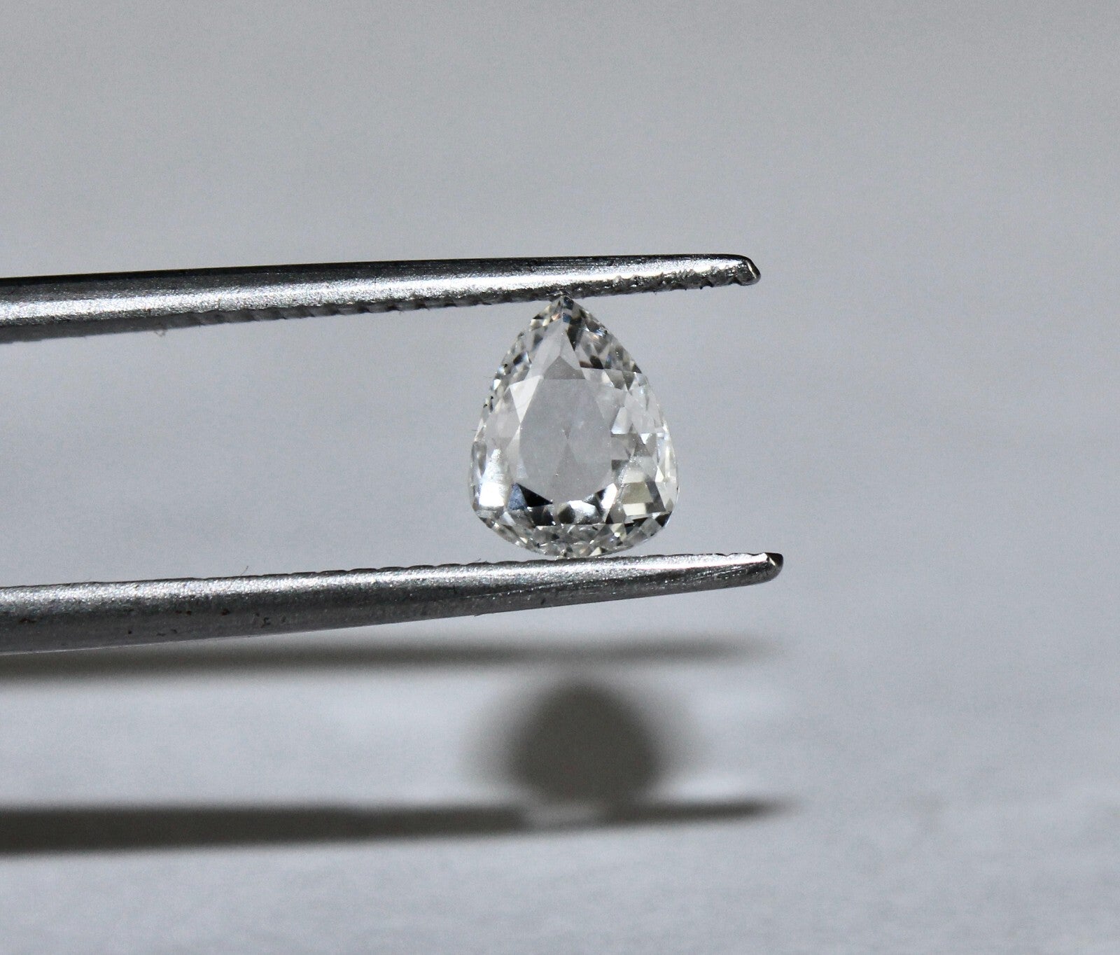 Certified Natural Rose Cut White Diamond Pear 0.74 Ct Loose Stone For Ring