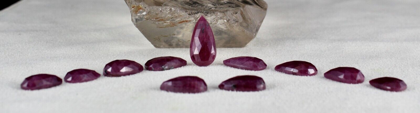 Natural Ruby Set Pear Cut 11 Pcs 69.58 Carats Untreated Gemstone Fine Designing