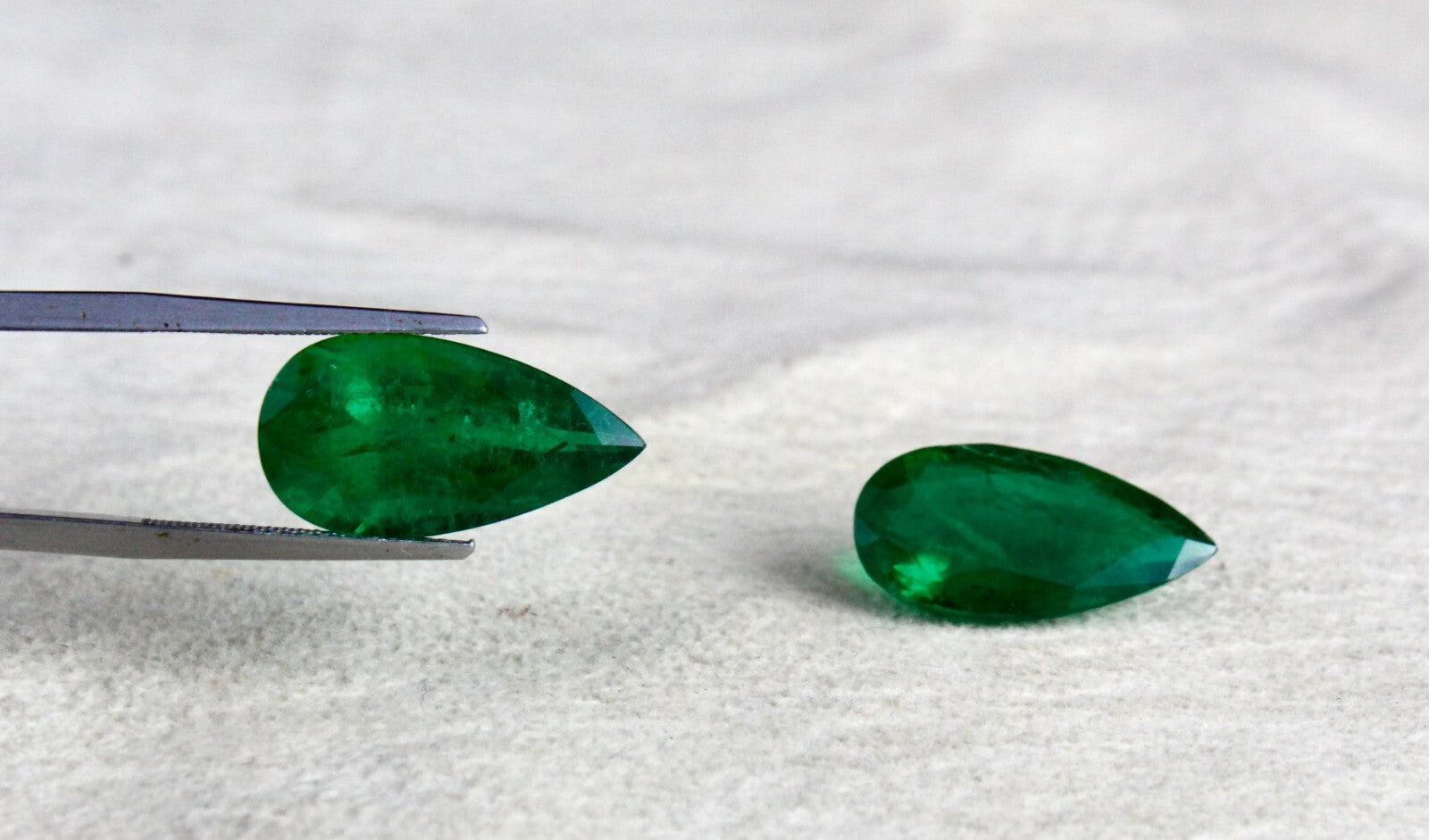 Certified Natural Zambia Emerald 19.02 Ct Pear Pair Loose Gemstone Earrings