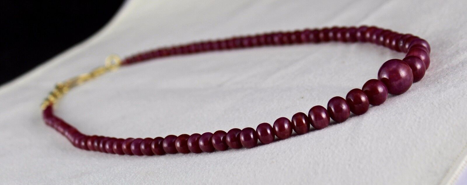 NATURAL UNTREATED RUBY BEADS ROUND 1 LINE 216 CTS GEMSTONE SILVER NECKLACE