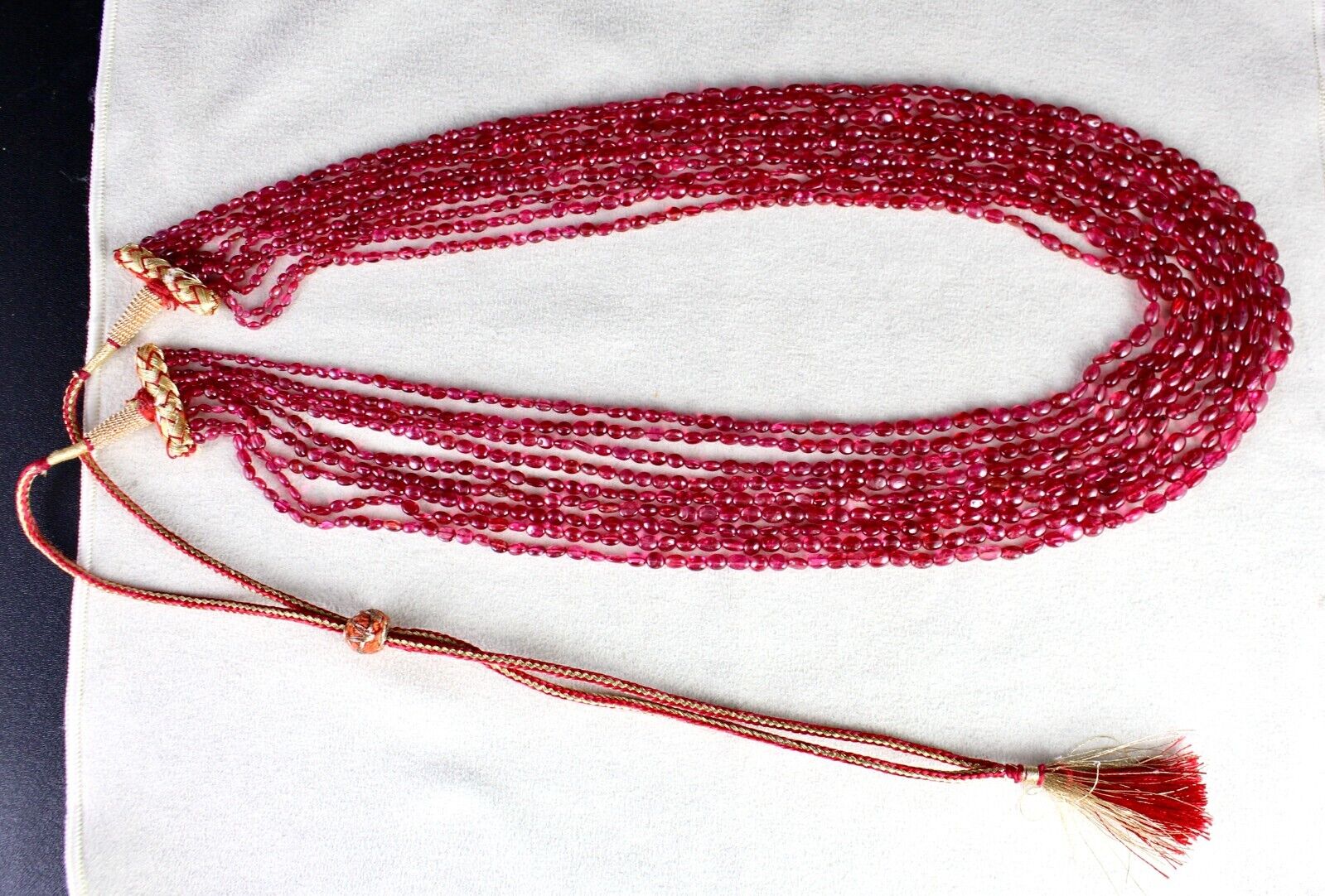 Natural Red Spinel Cabochon Beads 9 Line 423 Carats Gemstone Precious Necklace
