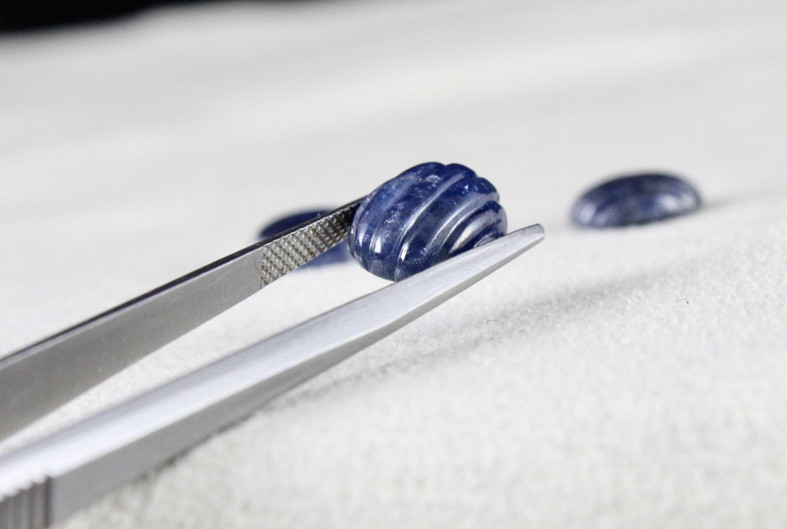 Certified Natural Blue Sapphire Carved Oval 3 Pc 15.21 Ct Loose Gem For Ring