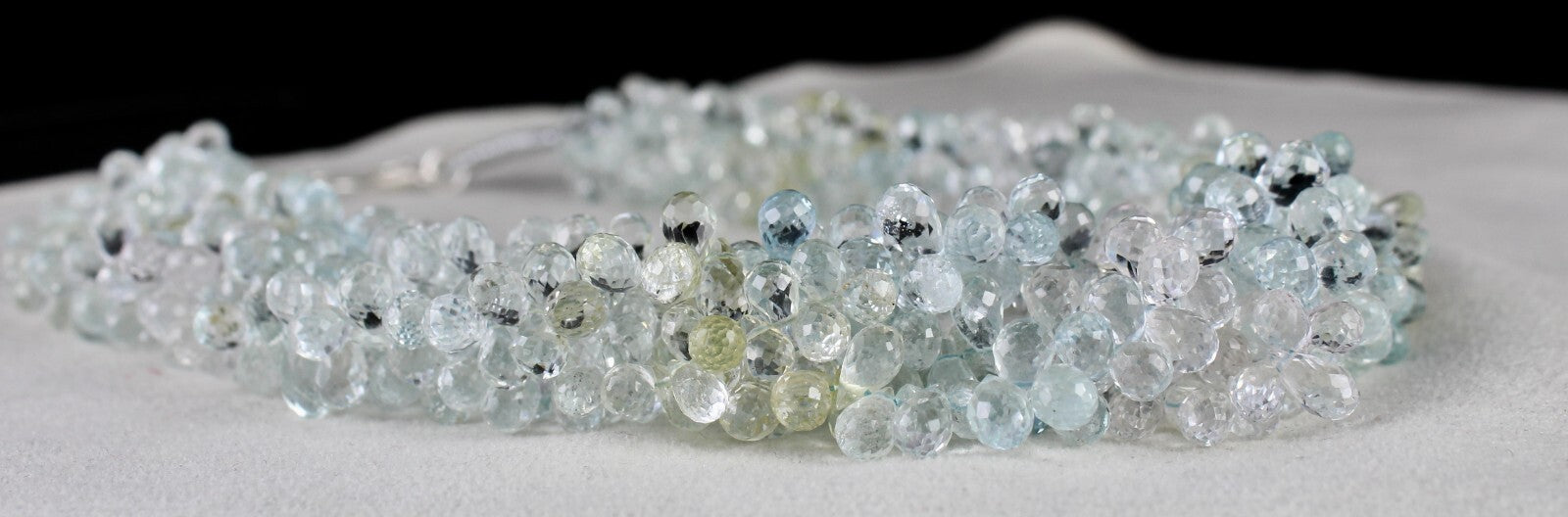 Certified Natural Multi Aquamarine Faceted Drops Necklace 776 Ct Gemstone 5 L