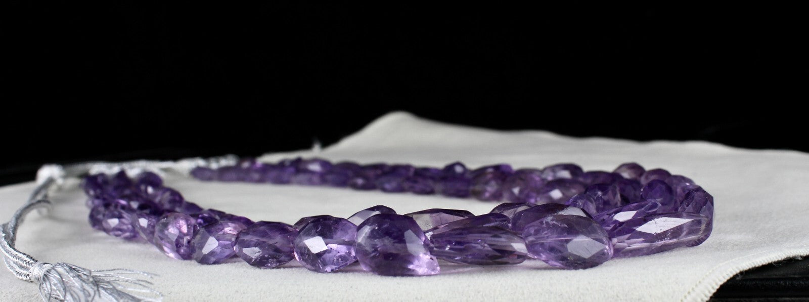 Amethyst 785 Ct Faceted Tumble Beads Purple Gemstone Fashion Necklace