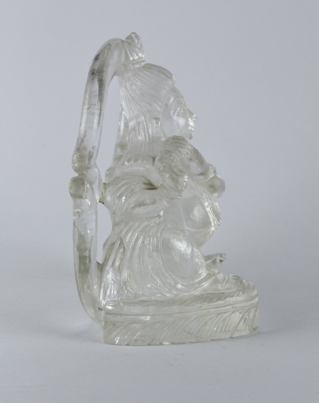 Certified Spiritual Natural Rock Crystal Quartz Lord Krishna 3965ct Gem Statue