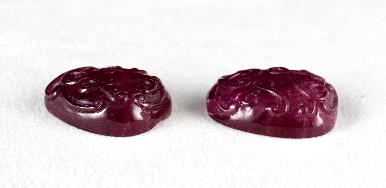 Certified Natural Rubellite Tourmaline 104.74 Ct Engraved Gemstone Earrings