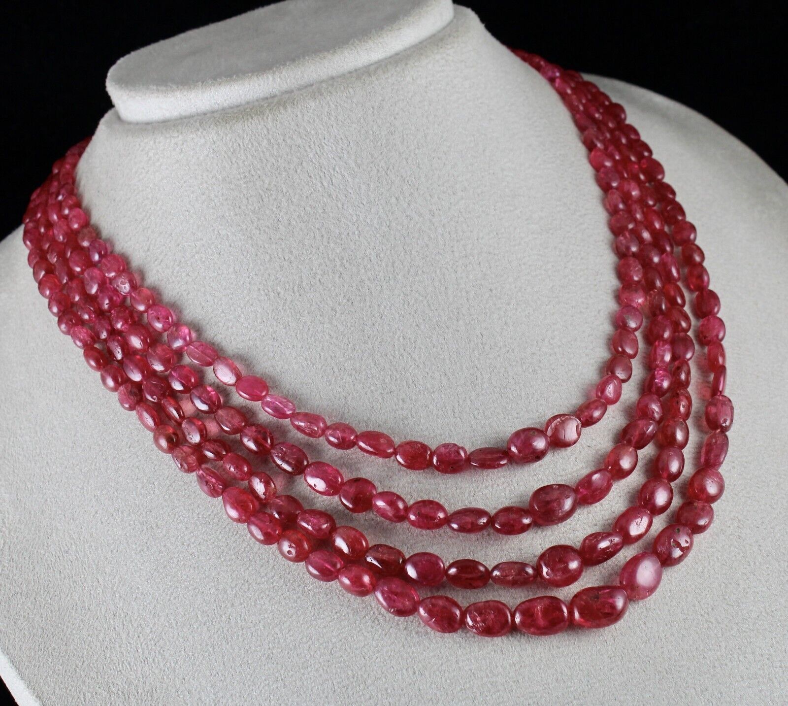Natural Red Spinel Beads Long Cabochon 4 L 431 Ct Gemstone Finest Necklace