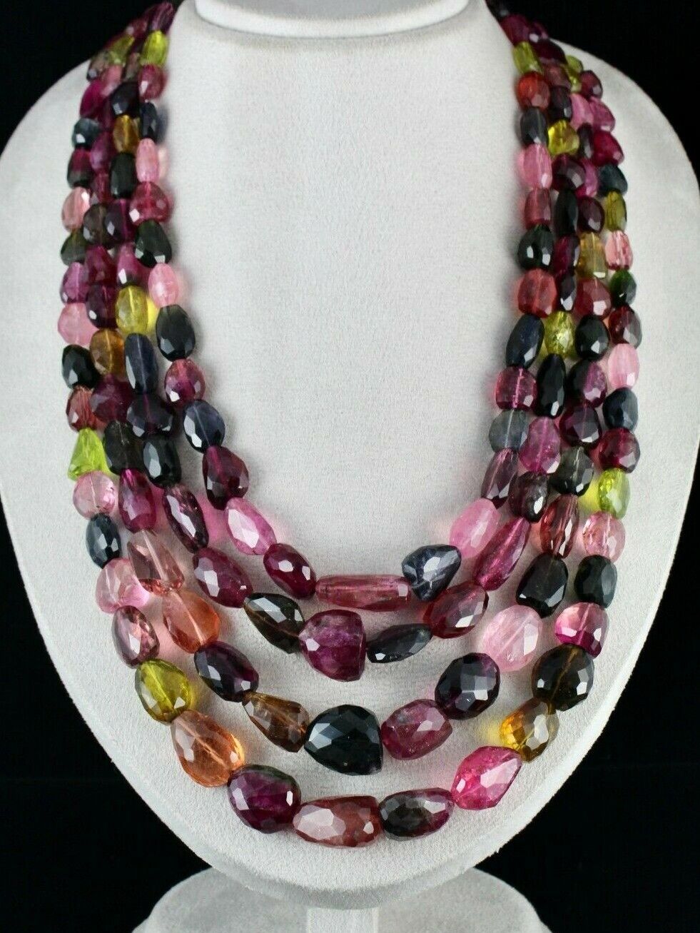 Natural Multi Tourmaline Beads Cut Nugget 4 L 2221 Ct Gemstone Necklace