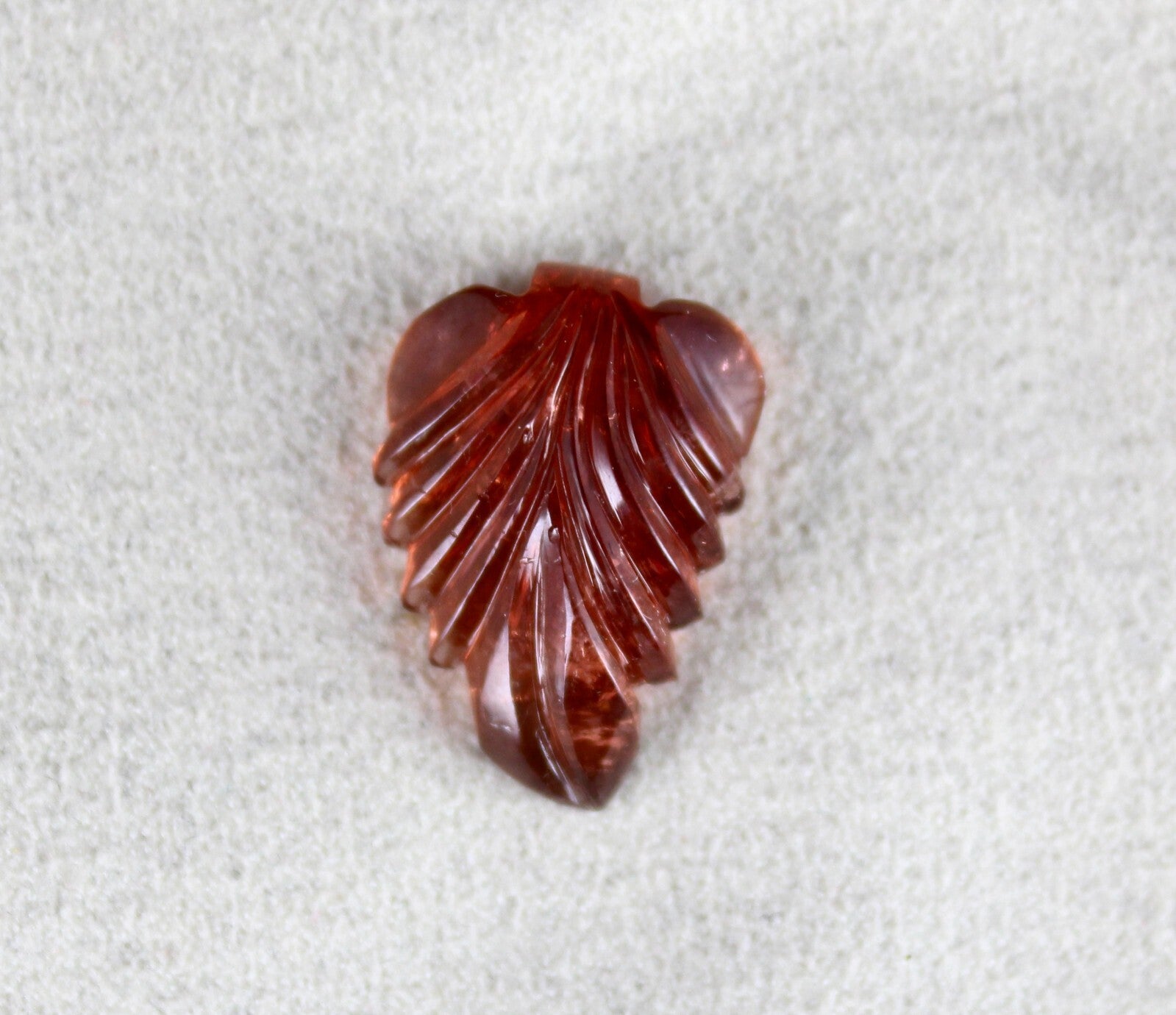 Natural Tourmaline 14.80 Ct Carved Leaf Gemstone For Pendant Ring Design