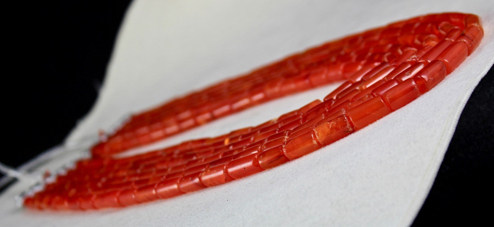 Natural Carnelian Tube Beads 1017ct Orange Gemstone Fashion Necklace 6l