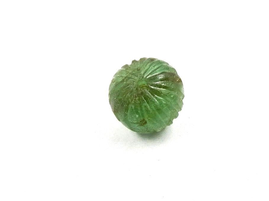 NATURAL OLD MINES EMERALD CARVED BEAD 18 CARATS GEMSTONE FOR DESIGNING