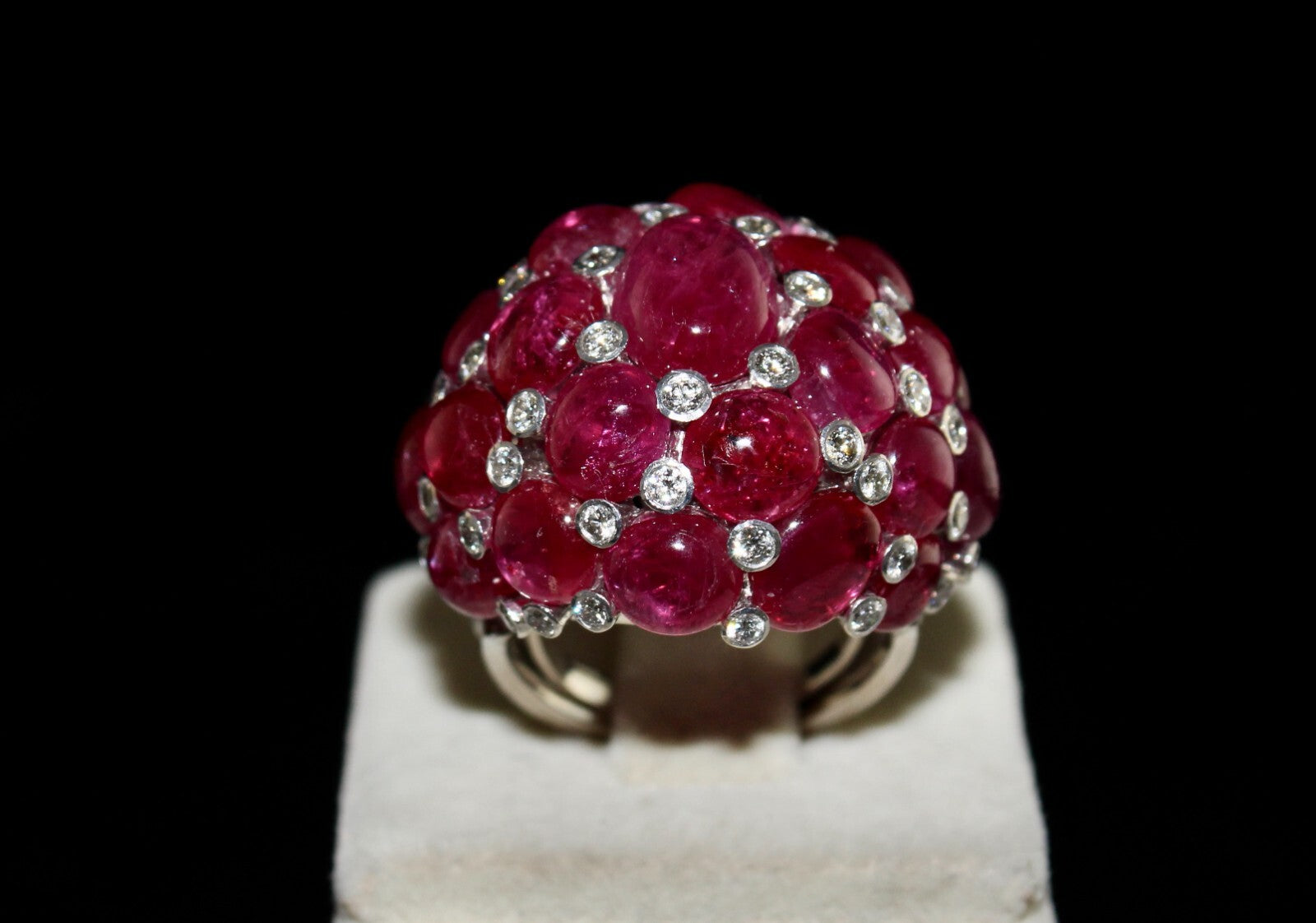 Certified 18k Gold Natural Ruby Diamond 10ct Cocktail Ring For Women