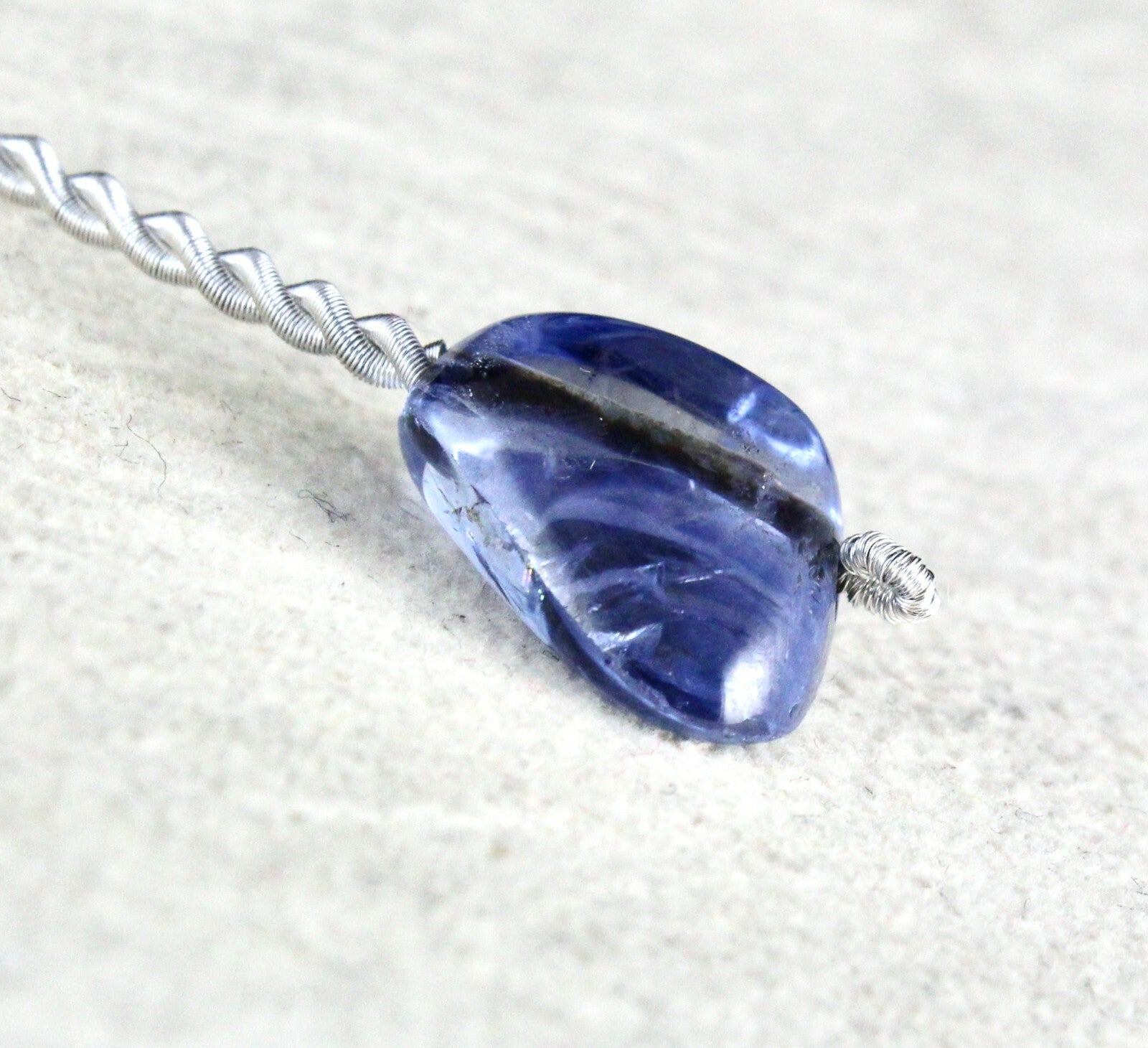 15x12 Mm Certified Natural Blue Sapphire Bead Nugget 12.41 Ct Gem Pendant