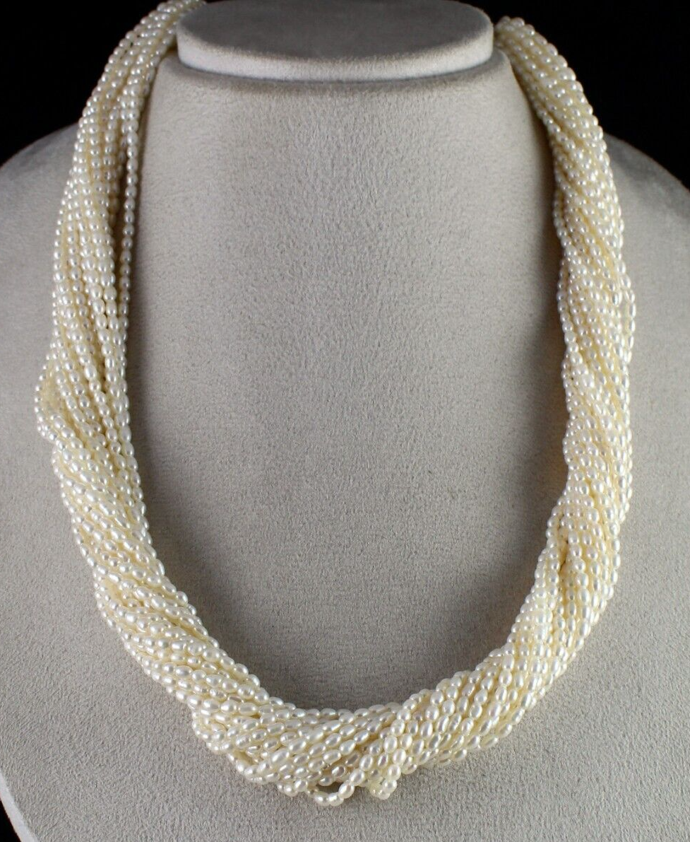 GENUINE FRESH WATER PEARL BEADS LONG 20 L 717 CARATS GEMSTONE FASHION NECKLACE