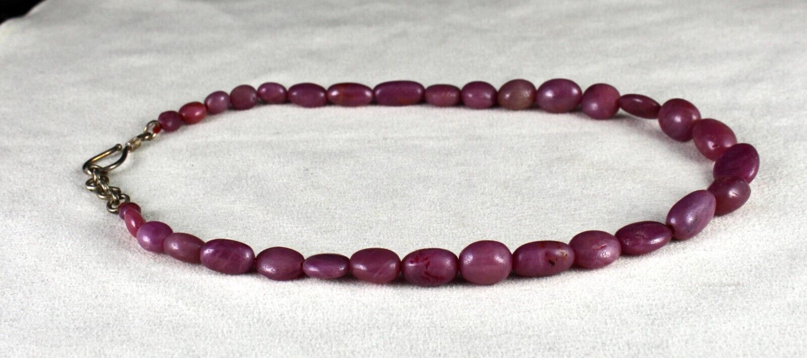 Natural Untreated Ruby Beads Nugget 1 L 263 Ct Gemstone Silver Fashion Necklace