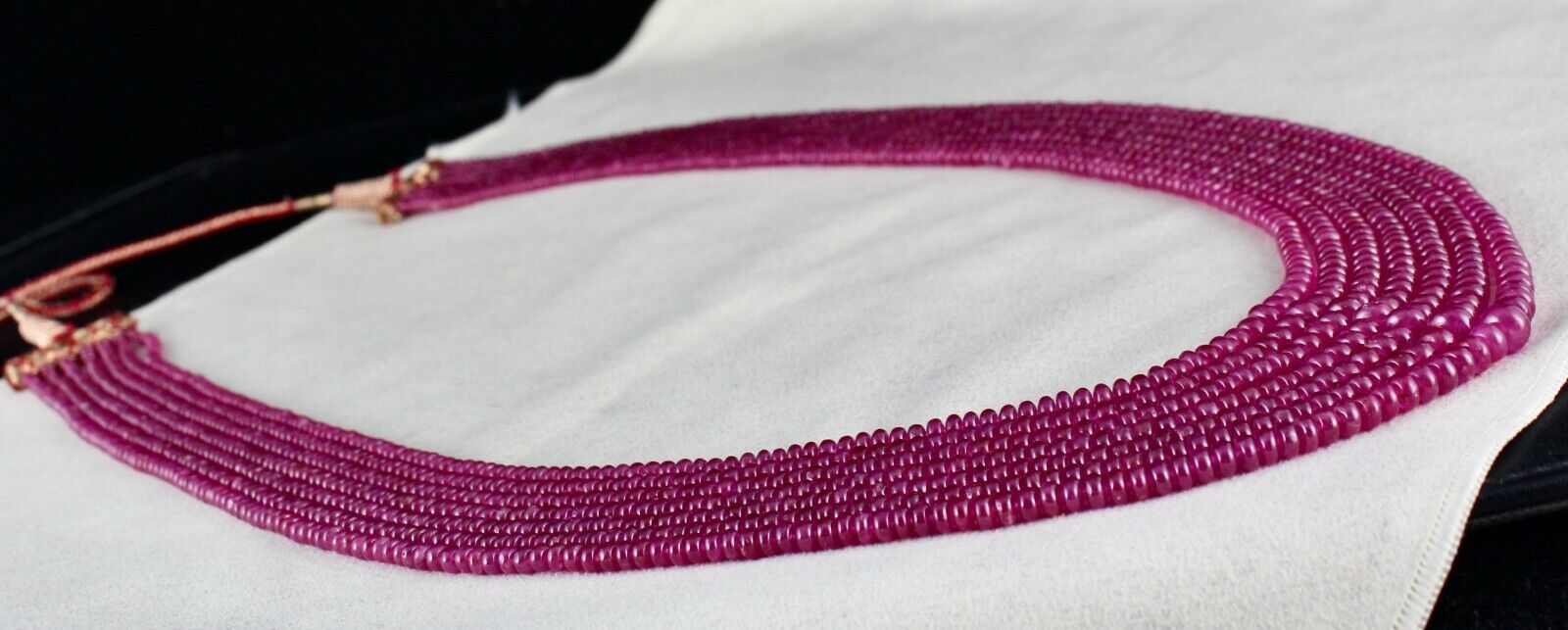 Certified Natural Ruby Beads Round 7 Line 677 Carats Gemstone Classic Necklace