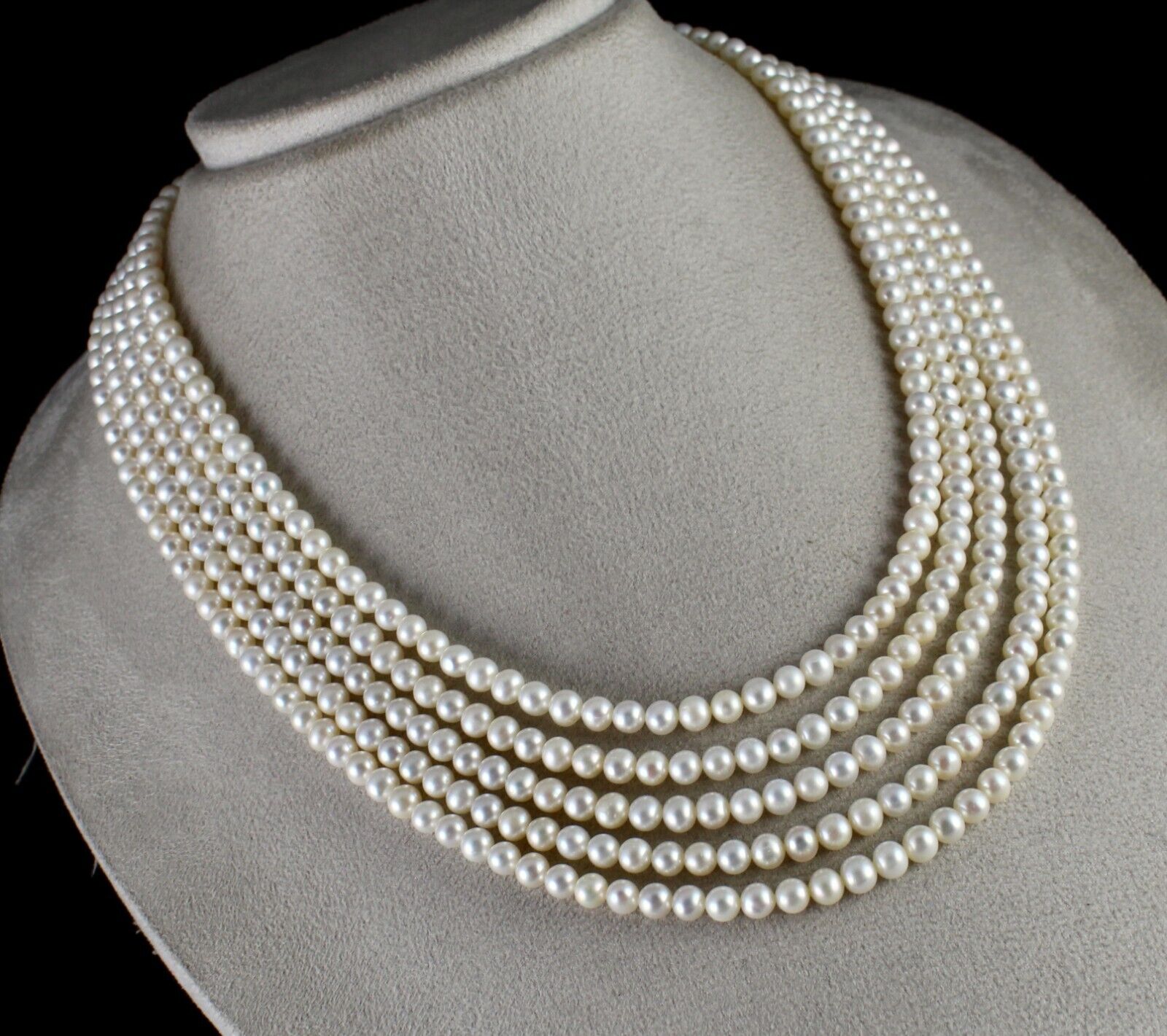 GENUINE FRESH WATER PEARL BEADS ROUND 5 L 512 CARATS GEMSTONE FASHION NECKLACE