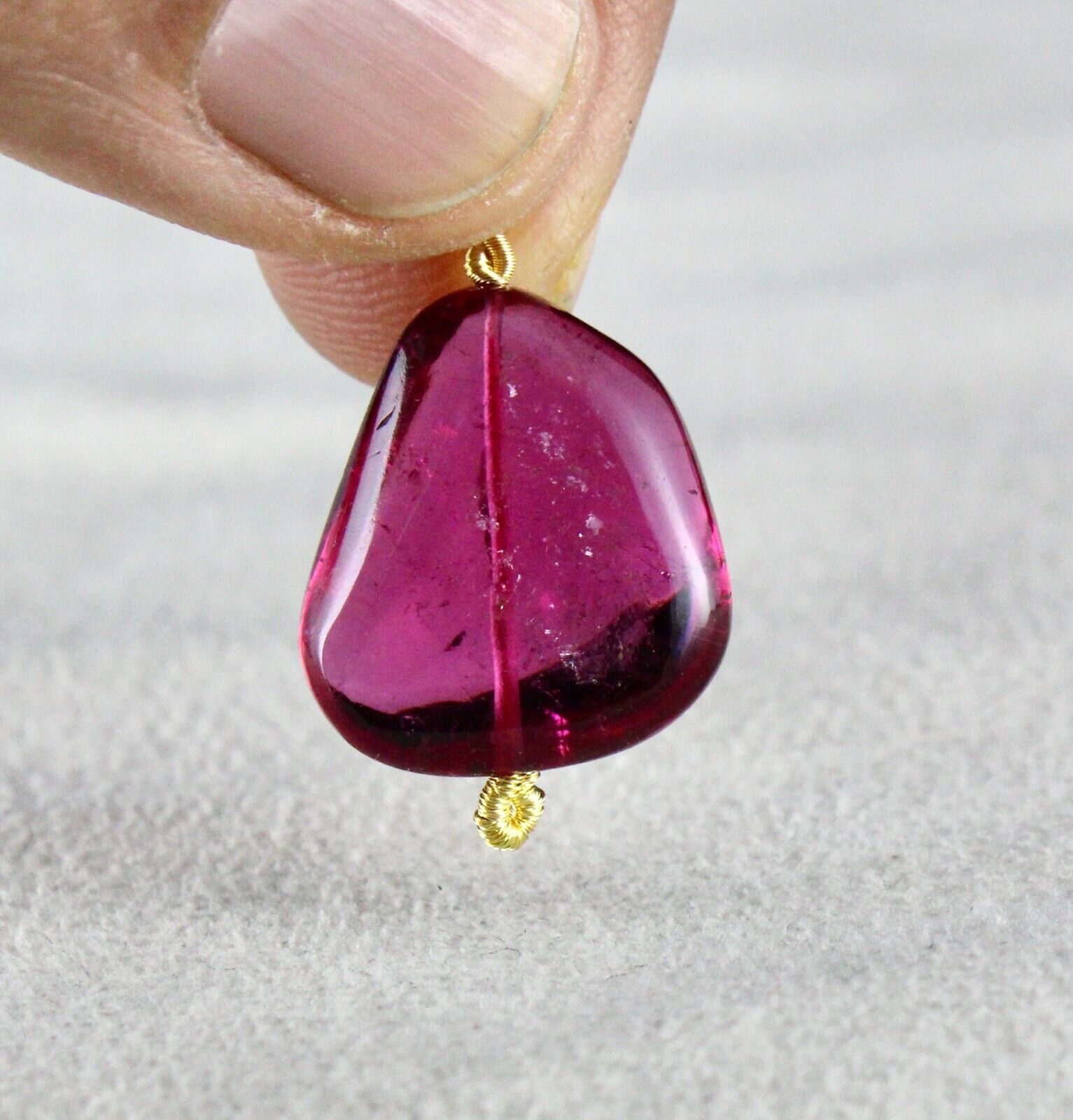 Natural Pink Tourmaline Rubellite Bead Hanging 19.50 Cts Gemstone Pendant Design