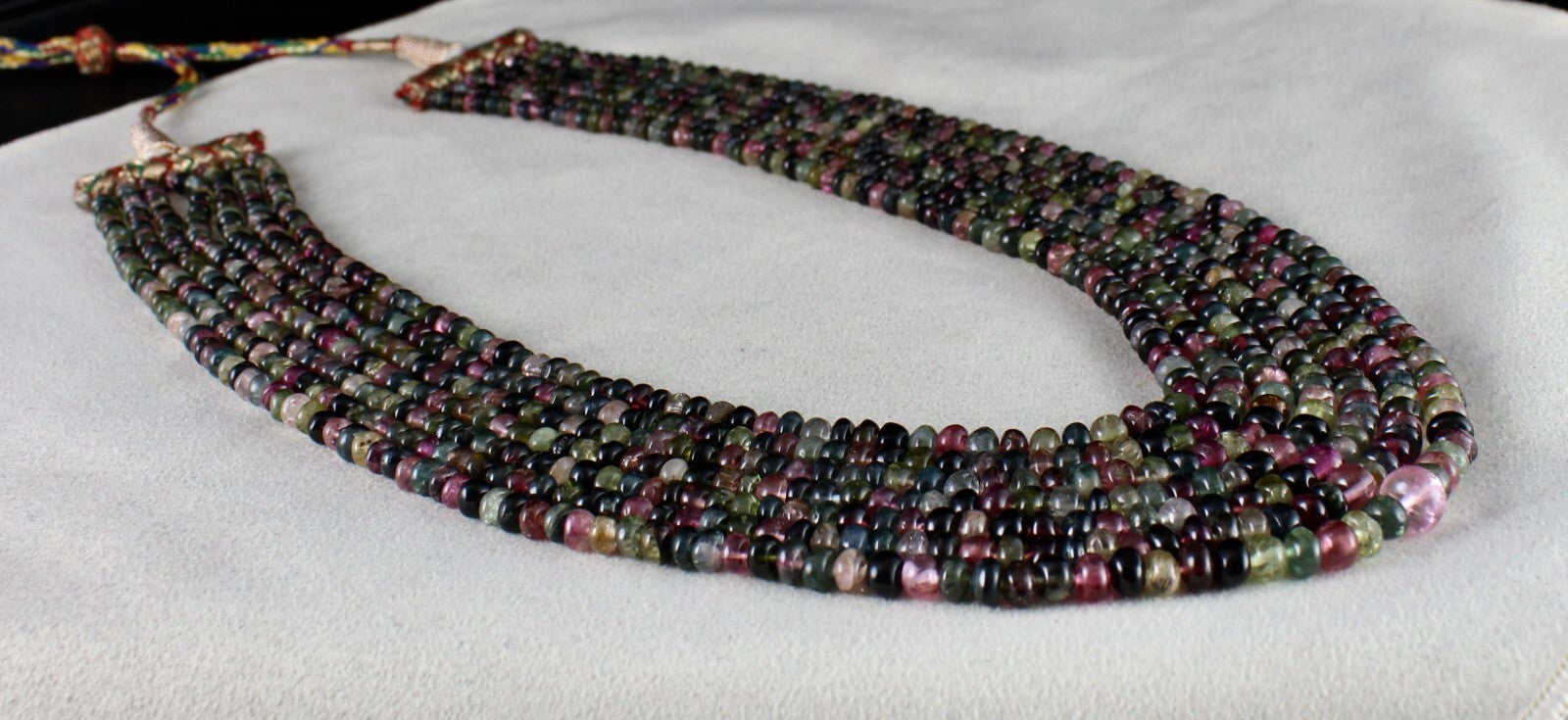 Multi Colour Natural Tourmaline Beads Necklace 583ct Gemstone Strand For Women