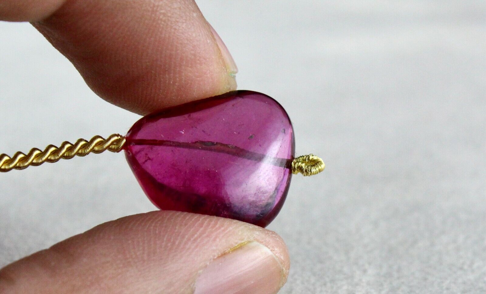 Natural Pink Tourmaline Rubellite Bead Hanging 19.50 Cts Gemstone Pendant Design