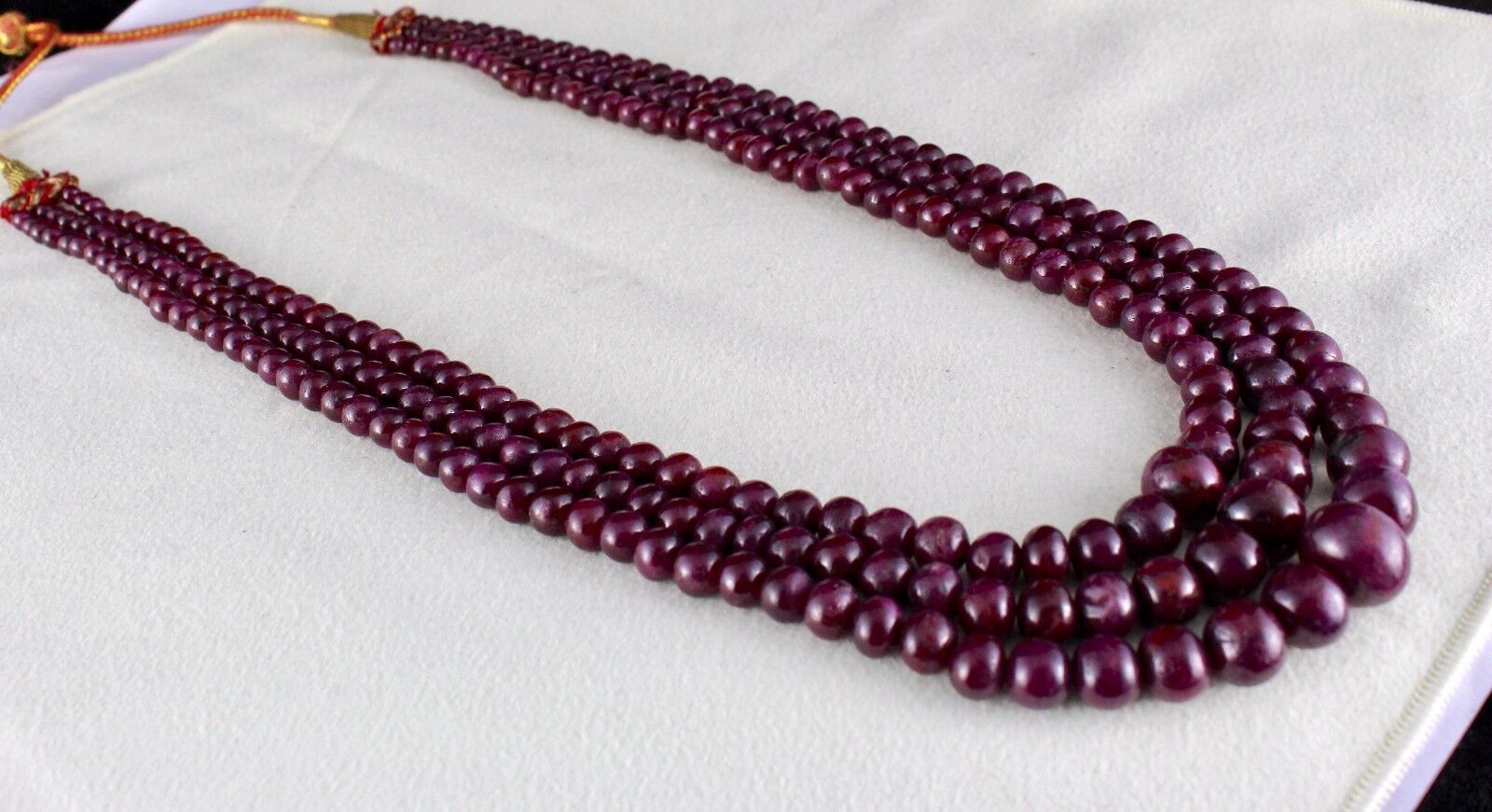 NATURAL UNTREATED RUBY BEADS ROUND GEMSTONE 15 MM 861 CARATS LADIES NECKLACE
