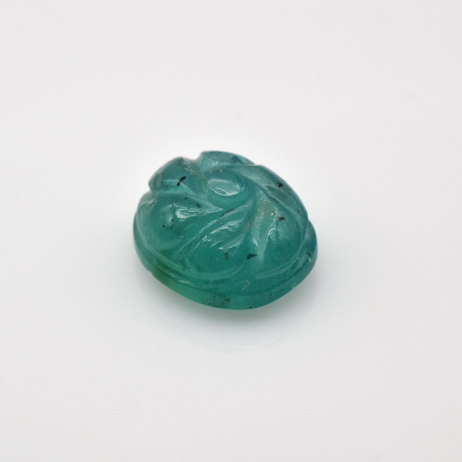 Natural Emerald 4.08 Ct Carved Oval Certified Loose Gemstone For Ring Pendant