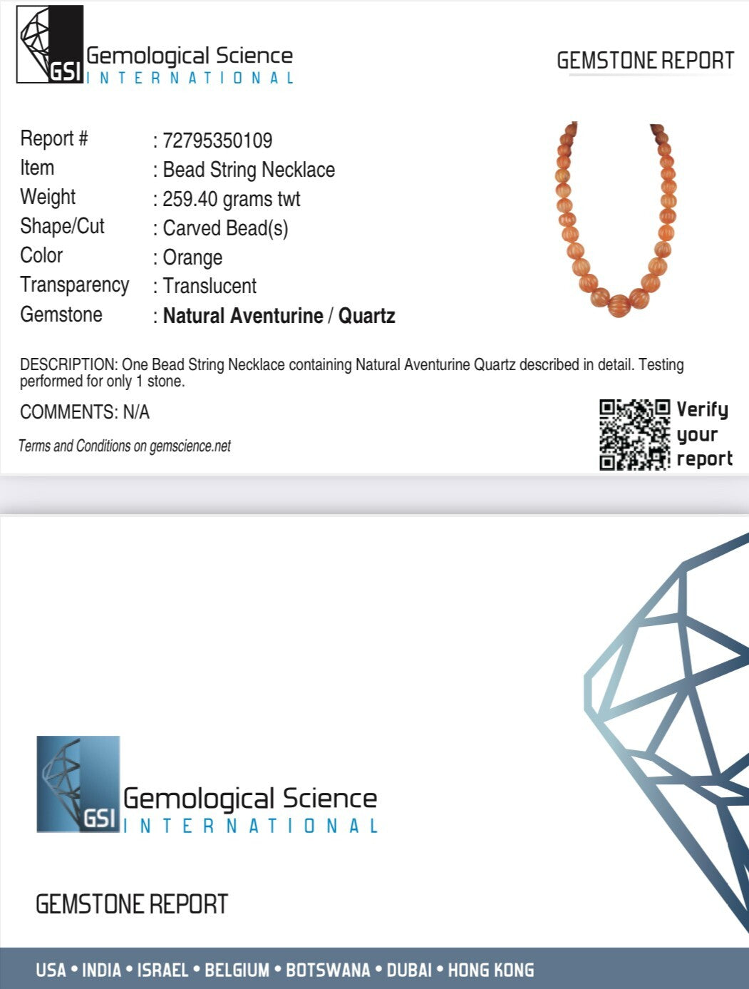 Natural Orange Aventurine 1297 Ct Carved Beaded Necklace Sterling Silver Clasp