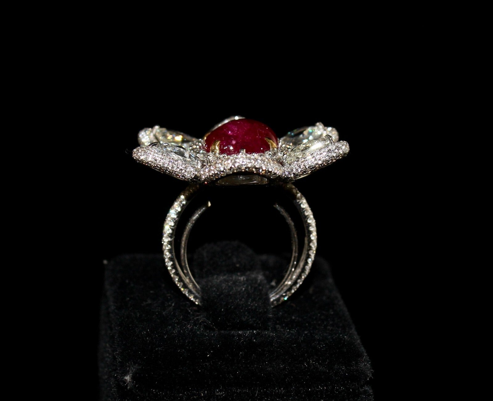 Certified Natural Burma Ruby Diamond 10.00 Ct 18k Gold Cocktail Ring For Women