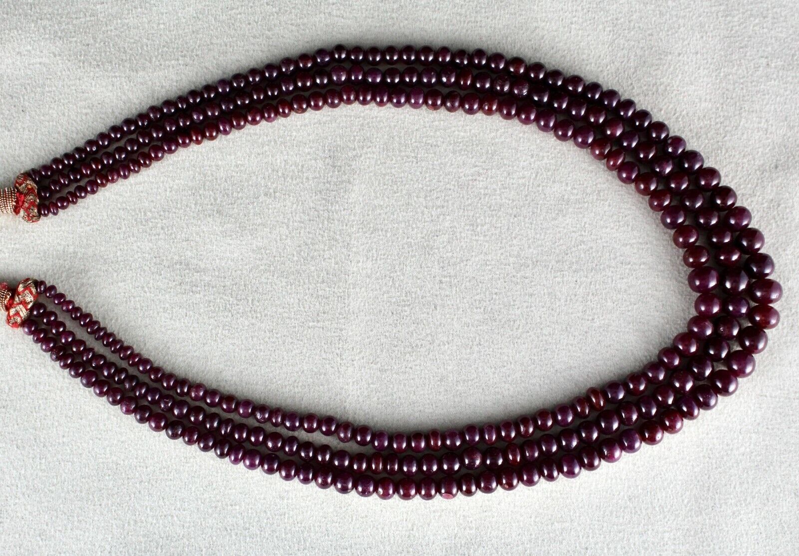 Untreated Natural Ruby Beads Round 3 L 410 Cts Precious Gemstone Beaded Necklace