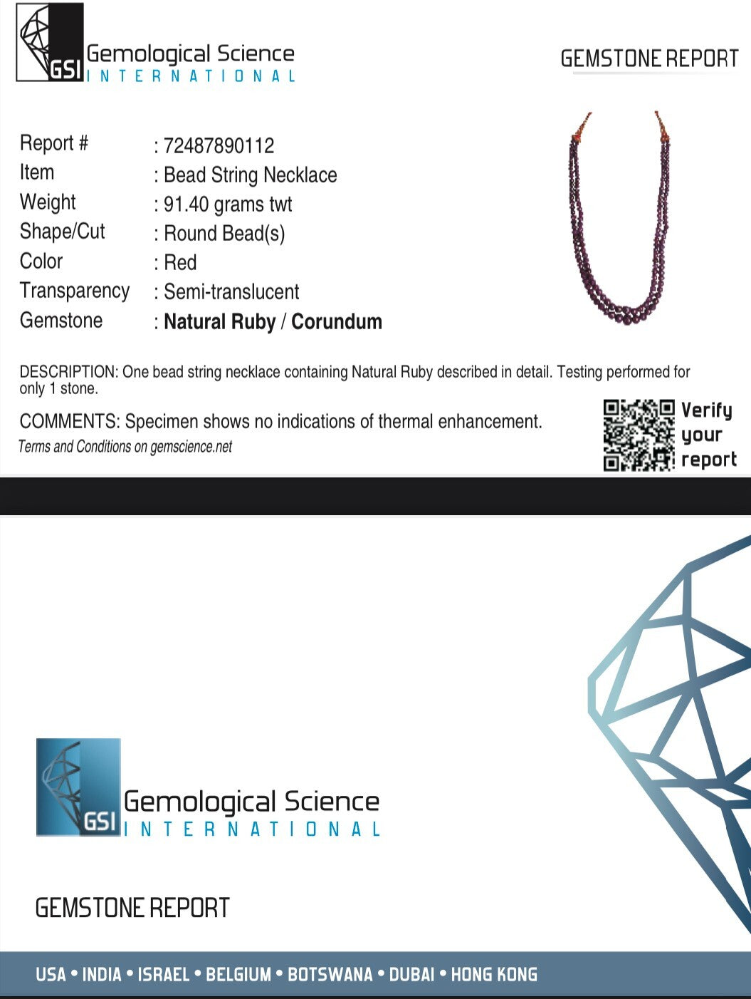 Certified Natural Ruby Beads Round 432 Ct Red Gemstone Necklace For Women