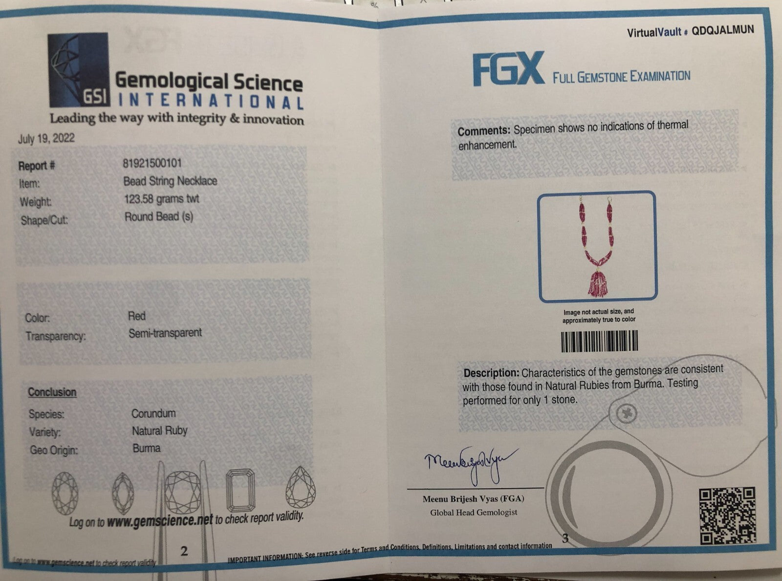 Certified Natural Burmese Ruby 617ct Gold Pearl Beads Necklace For Wedding Women