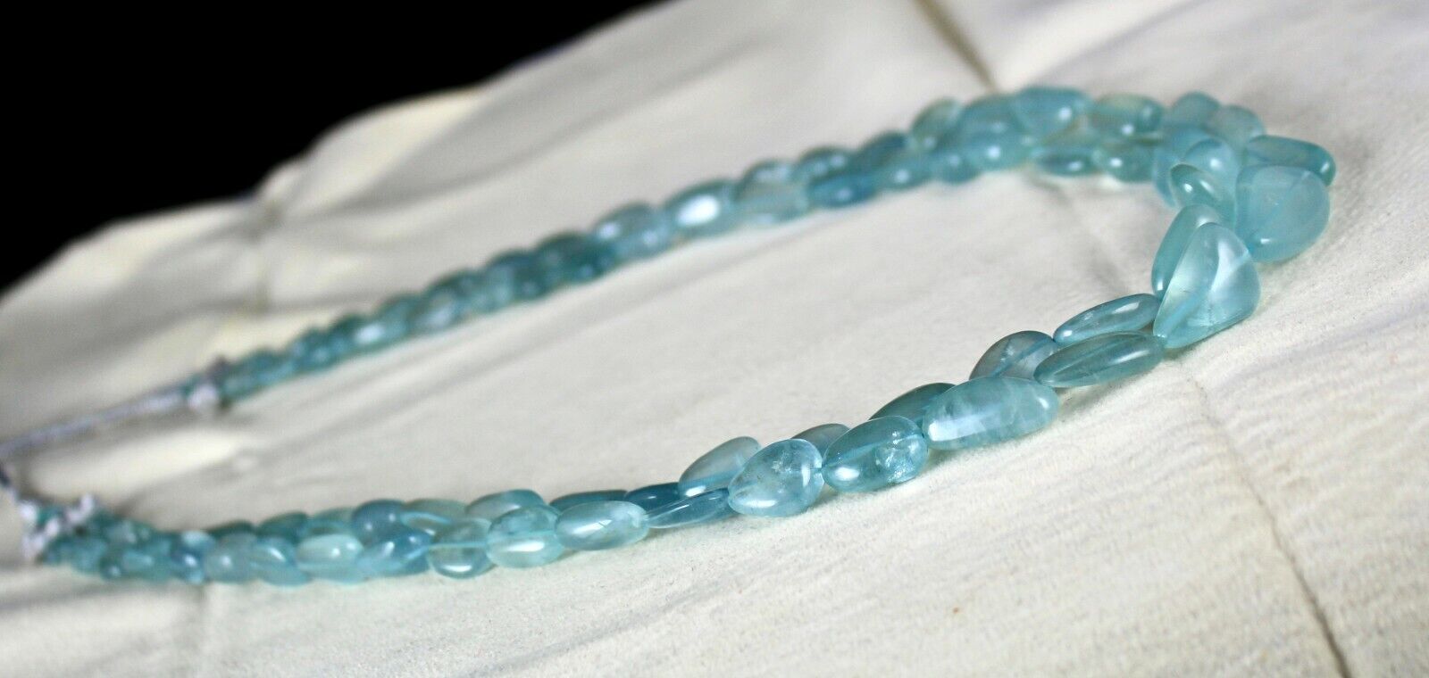 FINE NATURAL BLUE AQUAMARINE BEADS LONG 2 L 389 CARATS GEMSTONE FASHION NECKLACE