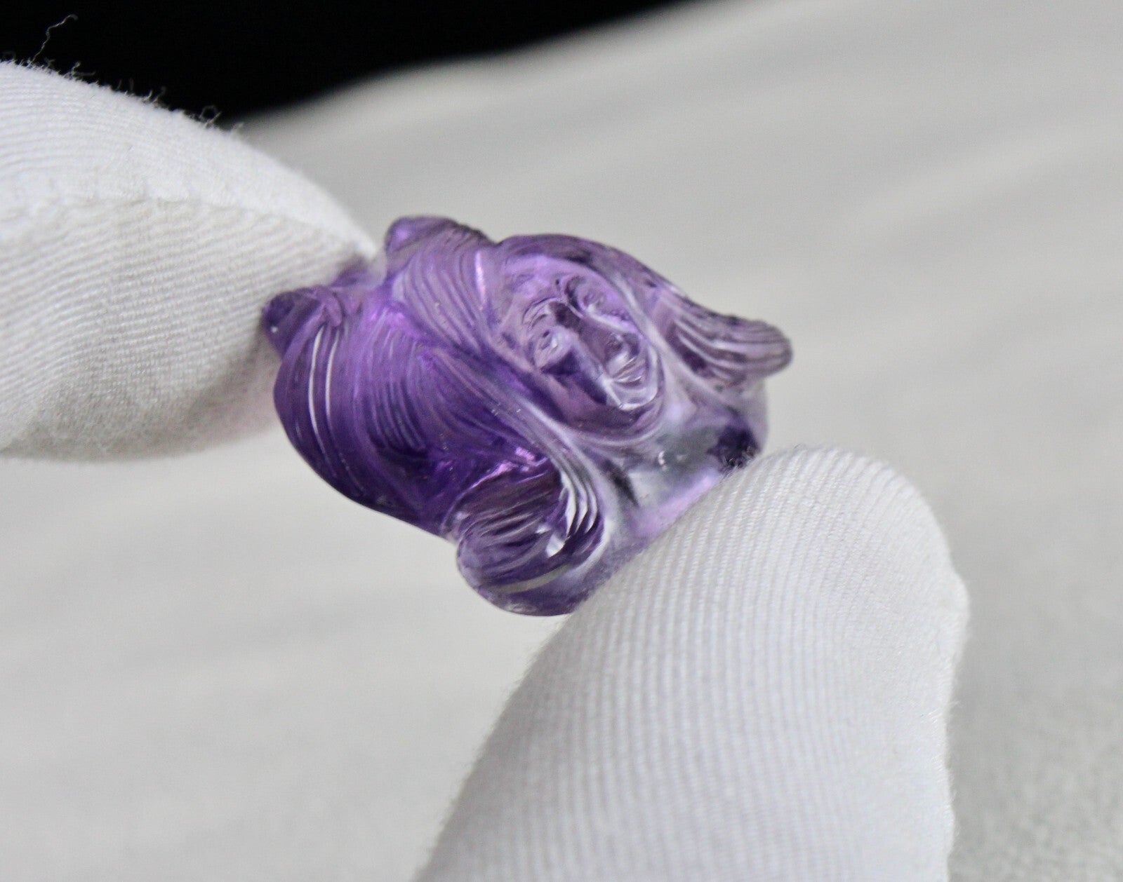 Natural Brazilian Amethyst 46.89ct Lady Carved Gemstone Pendant Design