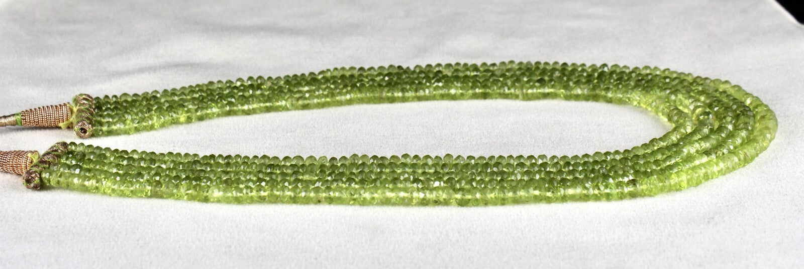 Natural Peridot Gemstone Necklace Faceted 441 Ct Round Green Beads Fashion